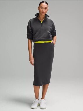 Lululemon Brushed Softstreme Half Zip Sweatshirt Black Grey size 2 XS